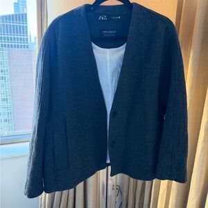 Zara Charcoal Wool Blend Jacket